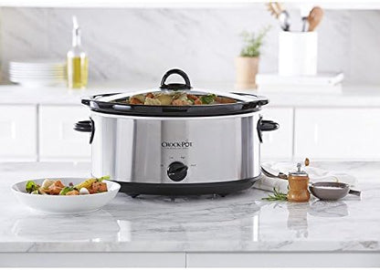 7 Quart Oval Manual Slow Cooker – Stainless Steel - Curated Catalog Y2