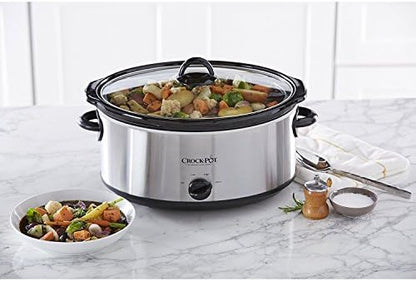7 Quart Oval Manual Slow Cooker – Stainless Steel - Curated Catalog Y2