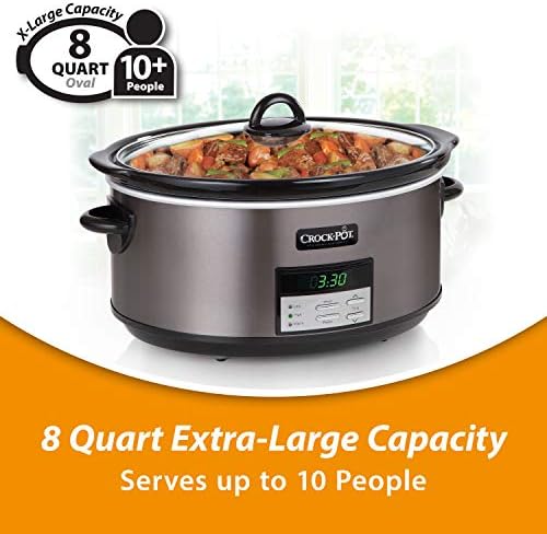 8 Quart Programmable Slow Cooker with Auto Warm - Curated Catalog Z5