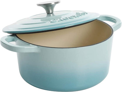3 Quart Enameled Cast Iron Dutch Oven – Aqua - Curated Catalog Q8