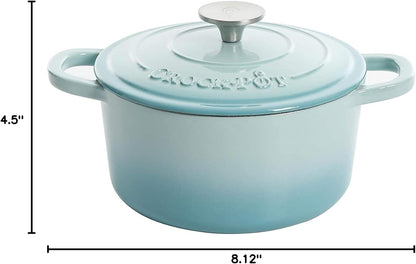 3 Quart Enameled Cast Iron Dutch Oven – Aqua - Curated Catalog Q8