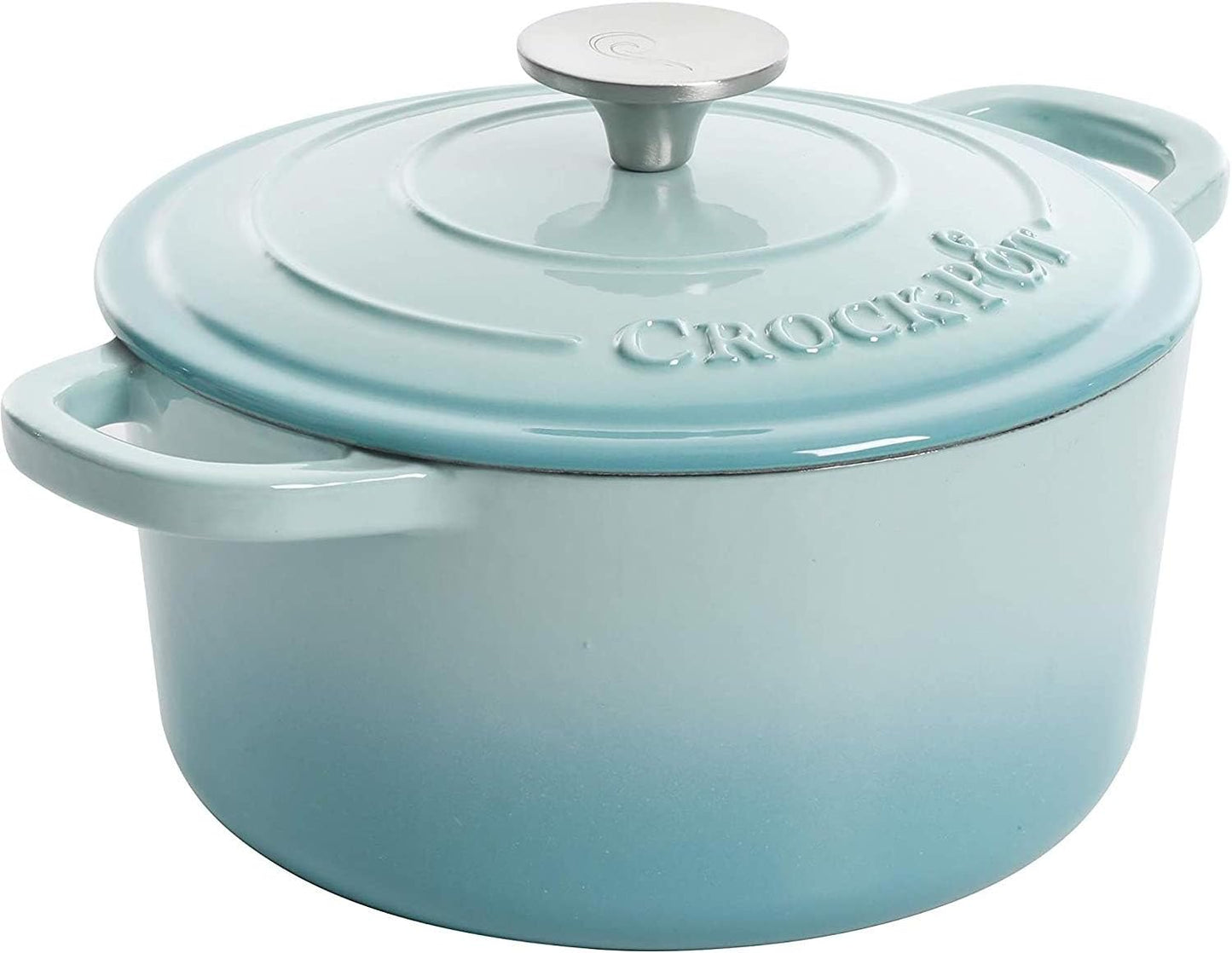 3 Quart Enameled Cast Iron Dutch Oven – Aqua - Curated Catalog I9